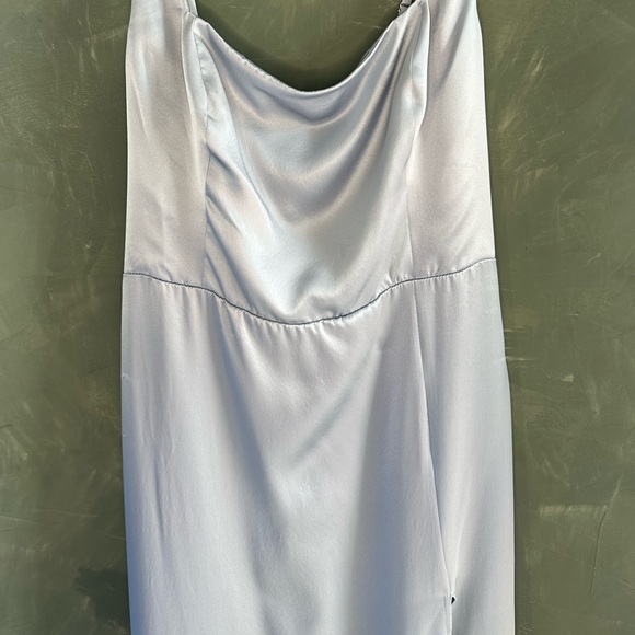 Use 10 Reformation Blue silk square neck dress - Picture 9 of 10